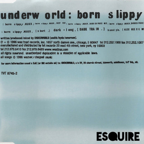 Underworld - Born Slippy CD DOUBLE DIGIPACK
